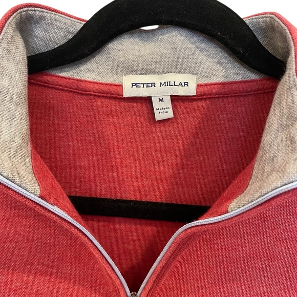 Peter Millar Crown Comfort Quarter Zip Pullover In Cape Red Size Medium MS23K49 - Picture 5 of 10
